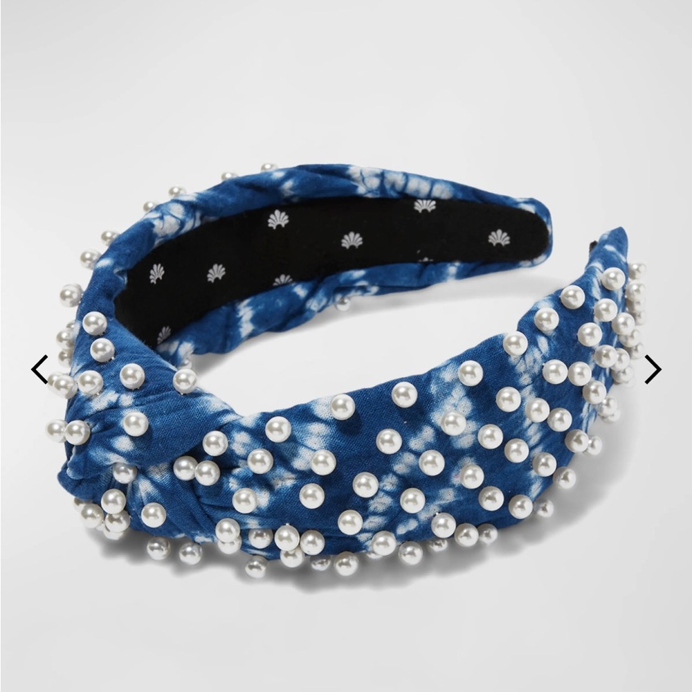 Lele Sadoughi Pearly Shibori Knot Headband